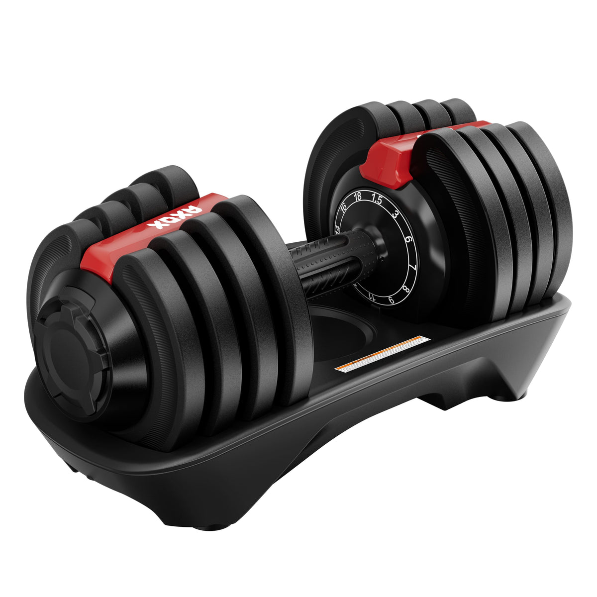 Axox Fitness Adjustable - Quick-Select Dumbbell with Storage Tray | Single Piece