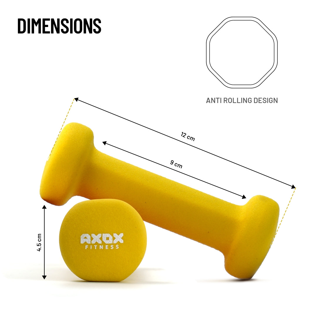 Axox Fitness Neoprene Dumbbell - Single | 0.5Kg - 4Kg