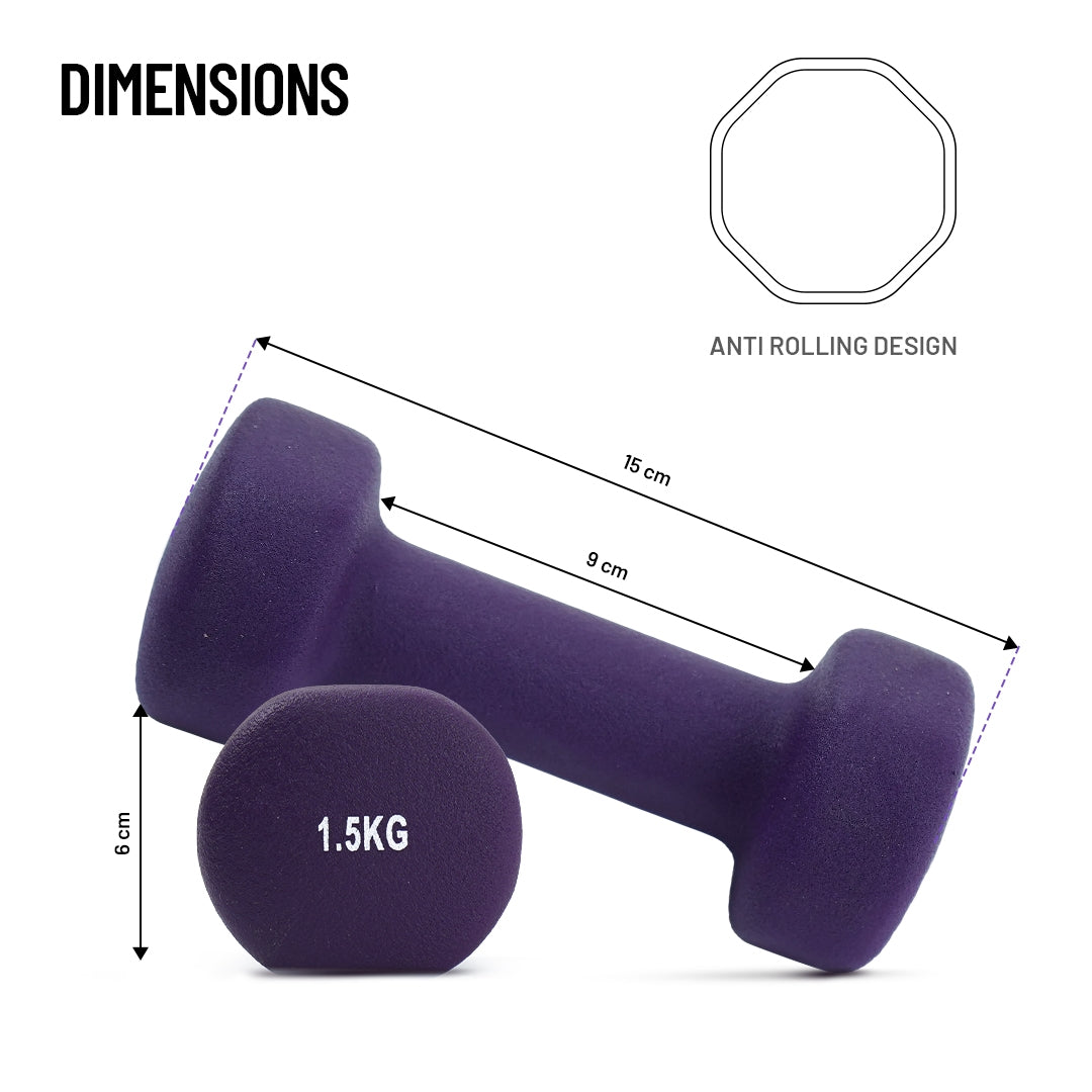 Axox Fitness Neoprene Dumbbell - Single | 0.5Kg - 4Kg