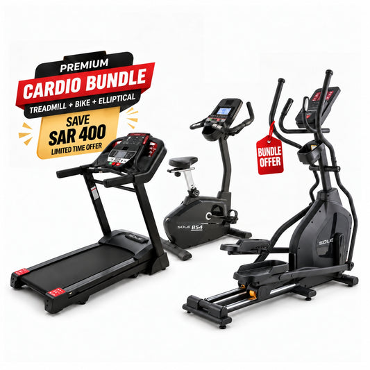 Sole Fitness F60 Treadmill + E20 Elliptical + B54 Upright Bike Bundle
