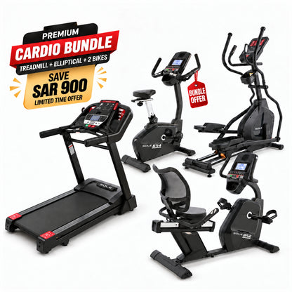 Sole Fitness F60 Treadmill + E20 Elliptical + B54 Upright Bike + R52 Recumbent Bike Bundle